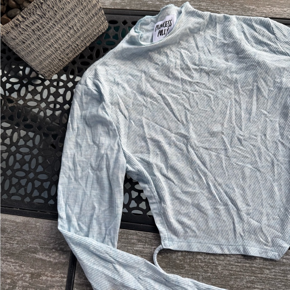 Sky Blue Ribbed Top 🤍 - Picture 3 of 3